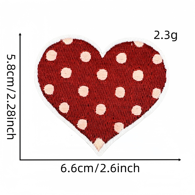 back with glue heart embroidery patch (back with glue)