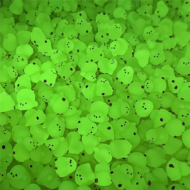 plastic/resin mixed cute yellow luminous chubby chicken 3d resin micro landscape ornament