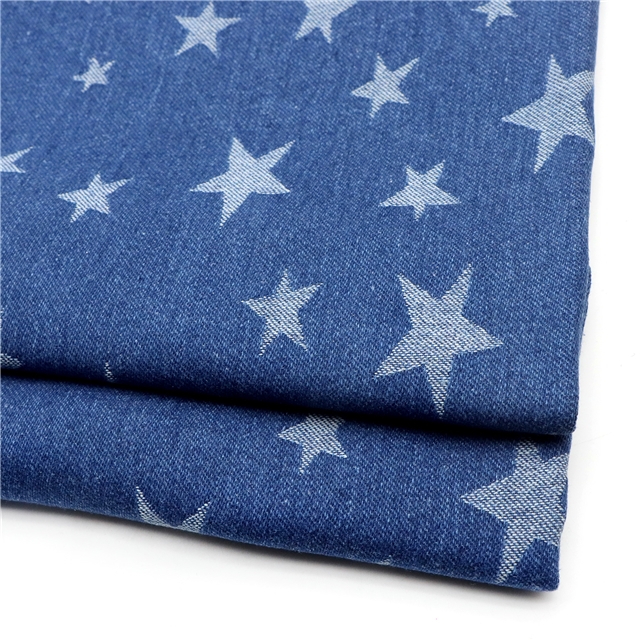 pentagram jacquard denim fabric