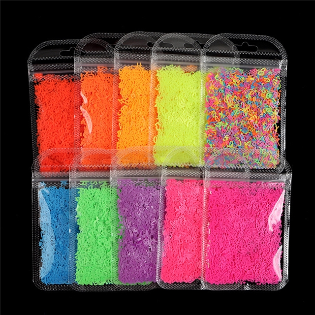pet fluorescent english alphabet sequin packaging filling material
