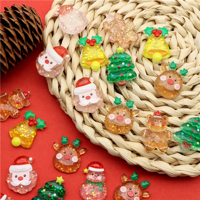 resin Sparkling Christmas 3D Resin Accessories mixed