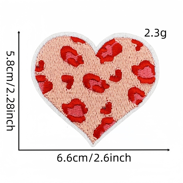 back with glue heart embroidery patch (back with glue)