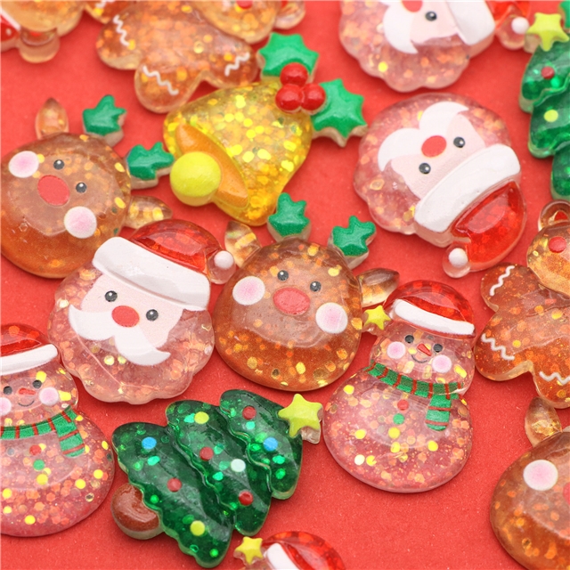 resin Sparkling Christmas 3D Resin Accessories mixed