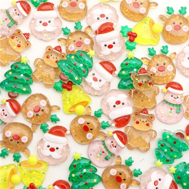 resin Sparkling Christmas 3D Resin Accessories mixed