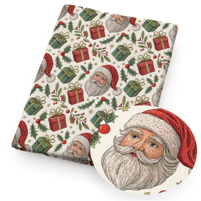 polyester cotton christmas series polyester cotton fabric set (8 pcs/set)