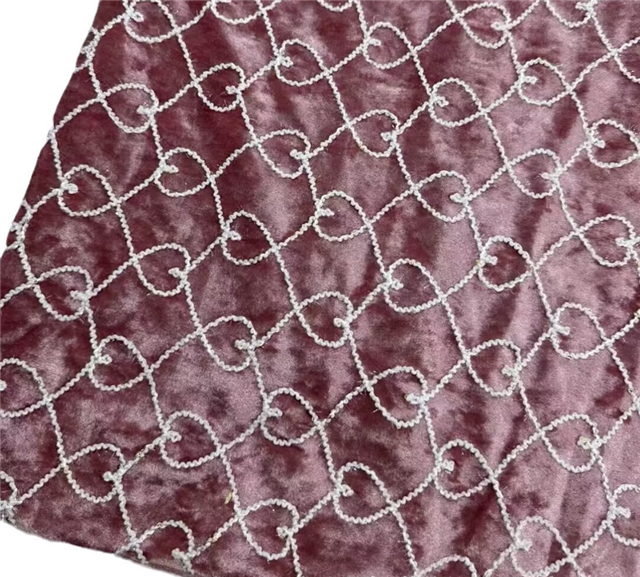 2 ways bright silk rope embroidery lace heart velvet fabric