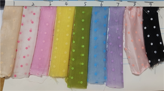 offset dot organza fabric