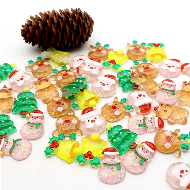 resin Sparkling Christmas 3D Resin Accessories mixed
