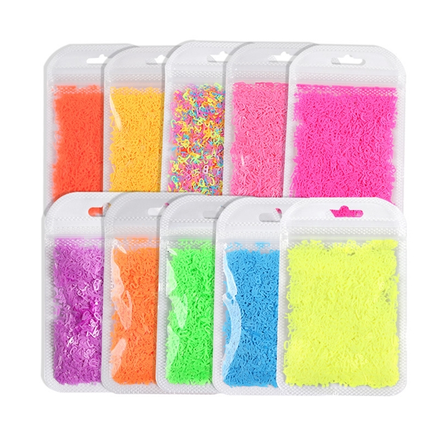 pet fluorescent english alphabet sequin packaging filling material