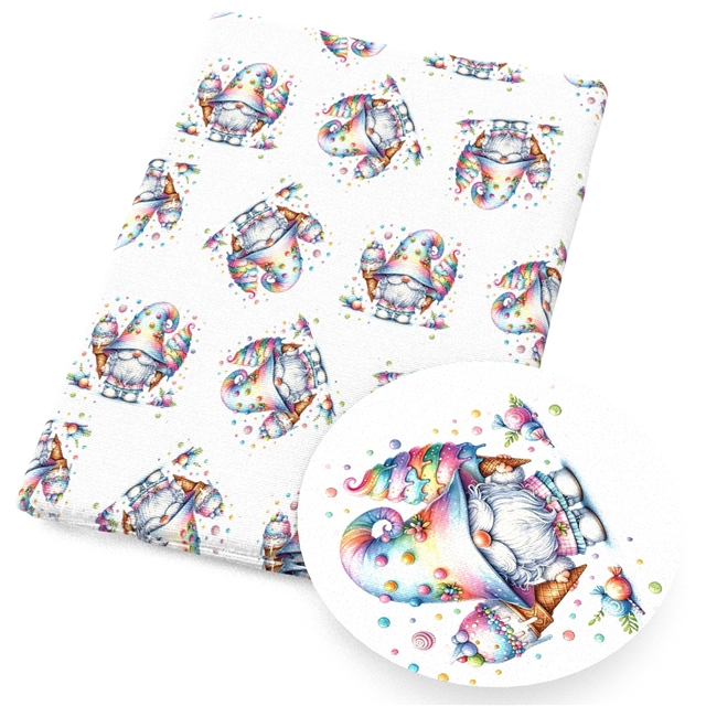 polyester cotton gnome series polyester cotton fabric set (8 pcs/set) polyester cotton fabric,50*45cm(19.7*17.7