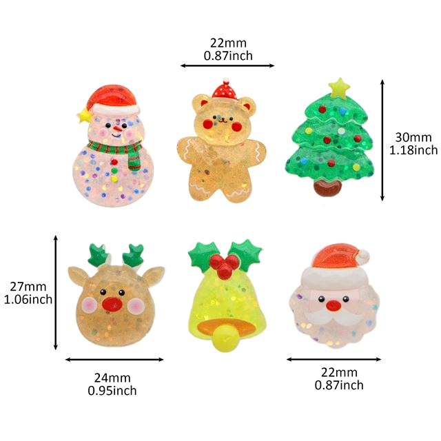 resin Sparkling Christmas 3D Resin Accessories mixed