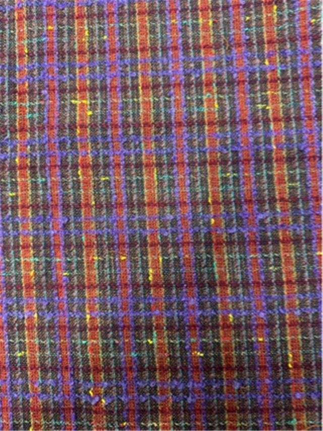 woolen woven plaid small fragrant fabric