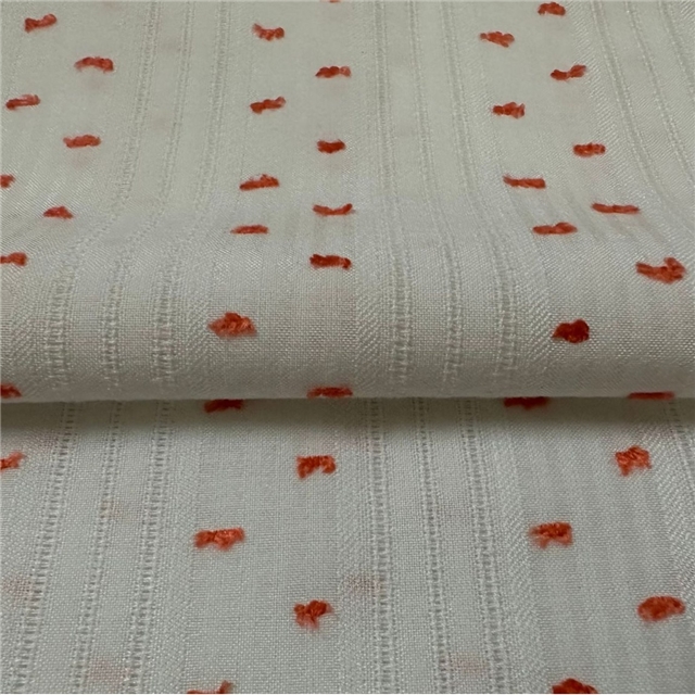 polyester cotton striped color dot jacquard fabric