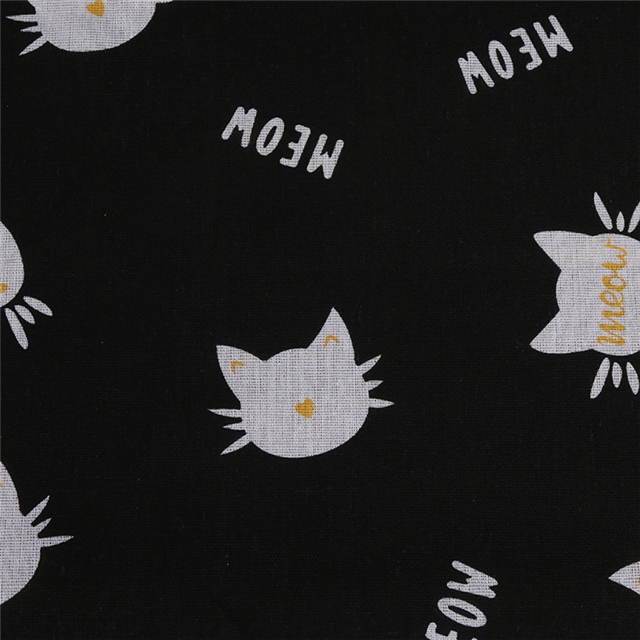 cat series cotton and linen fabric printing