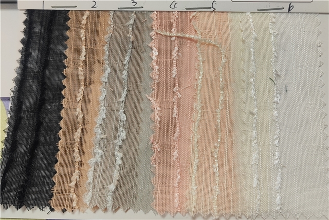 plain tassel striped bamboo cotton fabric