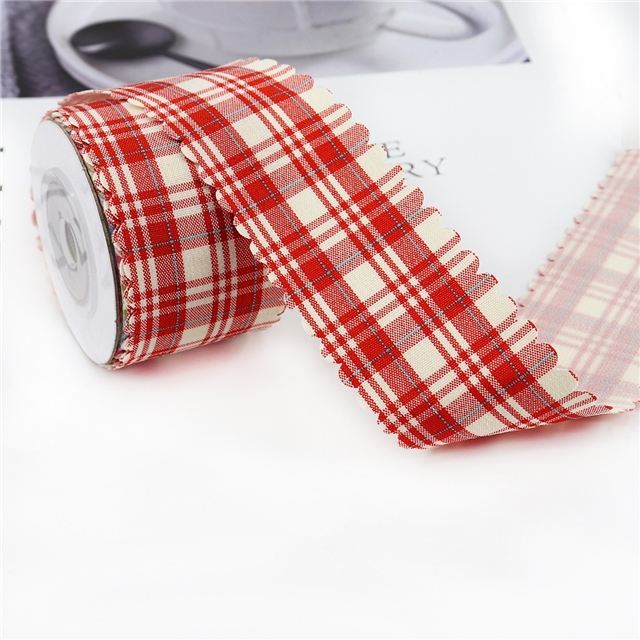 wavy checkered yarn ribbon
