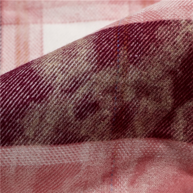 100% cotton cotton tie dye brushed plaid fabric