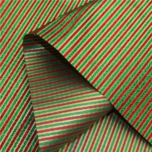 christmas color stripes gold and silver jacquard fabric