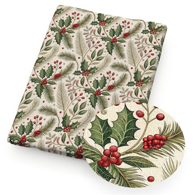 polyester cotton christmas series polyester cotton fabric set (8 pcs/set)