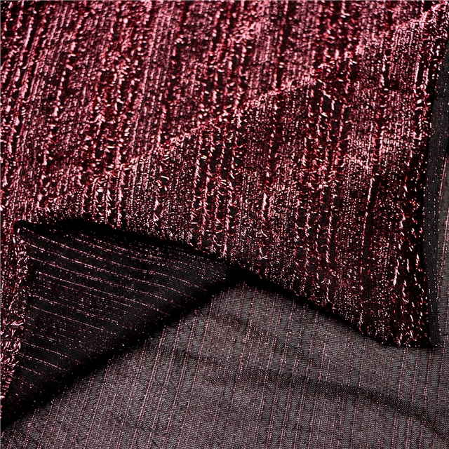 2 ways gold and silver silk knitted fabric