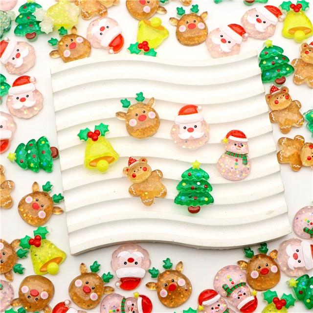 resin Sparkling Christmas 3D Resin Accessories mixed