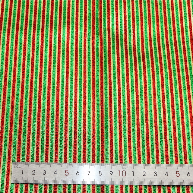 christmas color stripes gold and silver jacquard fabric