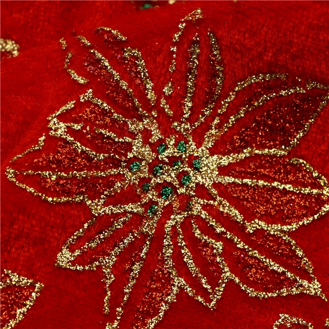 glitter christmas flower velvet fabric