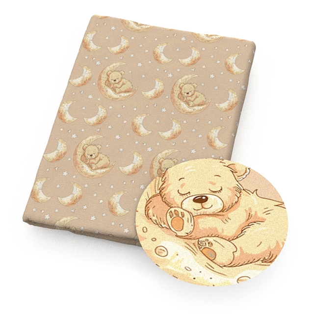 polyester cotton geometric bear series polyester cotton fabric set (6 pcs/set)