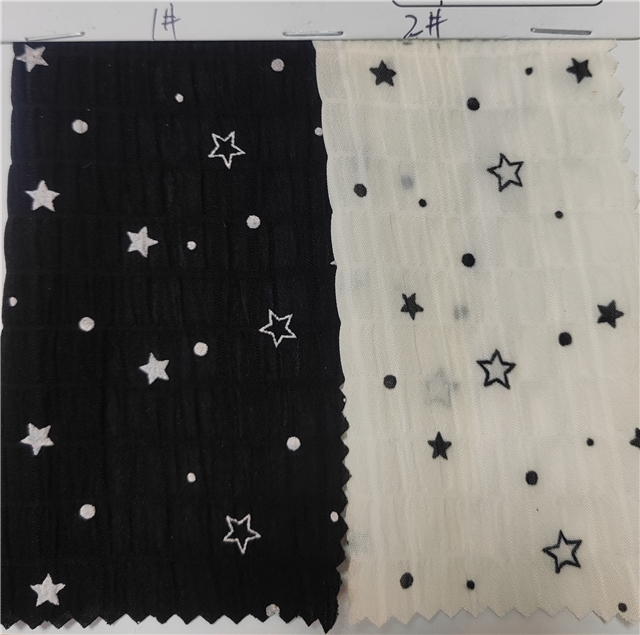 wrinkled watermark dot star chiffon fabric