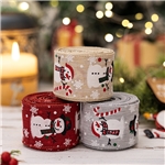 50mm christmas snowman edged wired ribbon