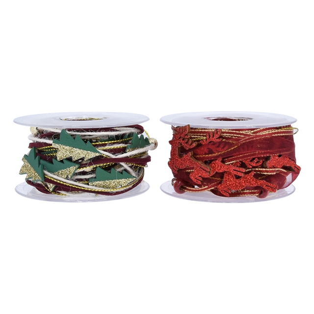 christmas bead chain decorative ribbon
