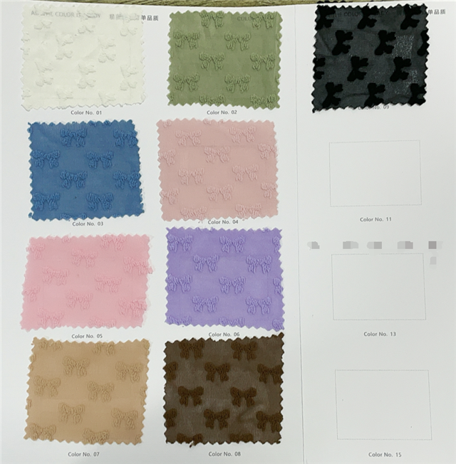 3d plush bowknot plain jacquard fabric