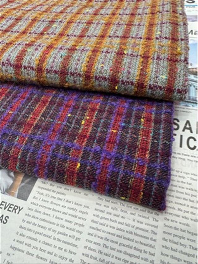 woolen woven plaid small fragrant fabric