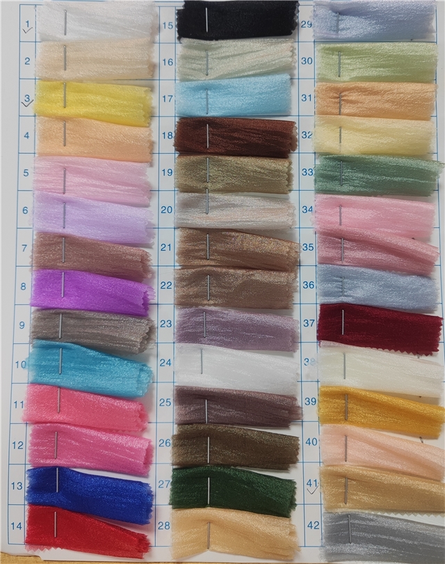 plain wrinkles organza fabric
