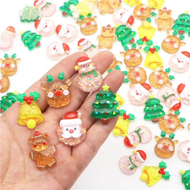 resin Sparkling Christmas 3D Resin Accessories mixed