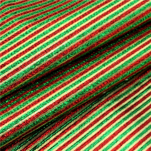 christmas color stripes gold and silver jacquard fabric