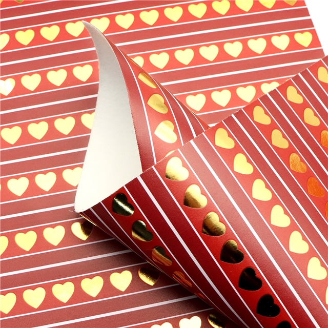 self printed gold foil faux leather fabric