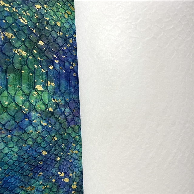 hot stamping silver snake patterned synthetic leather