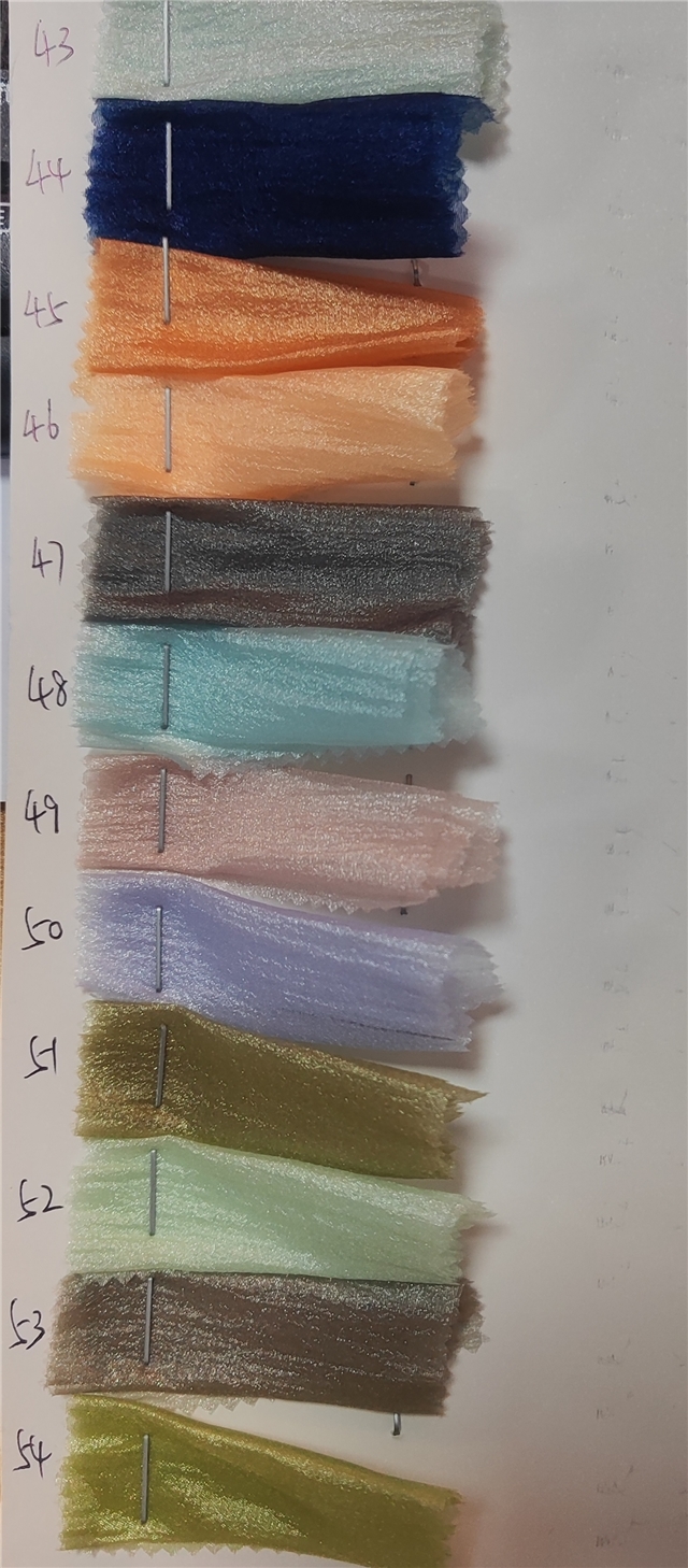 plain wrinkles organza fabric