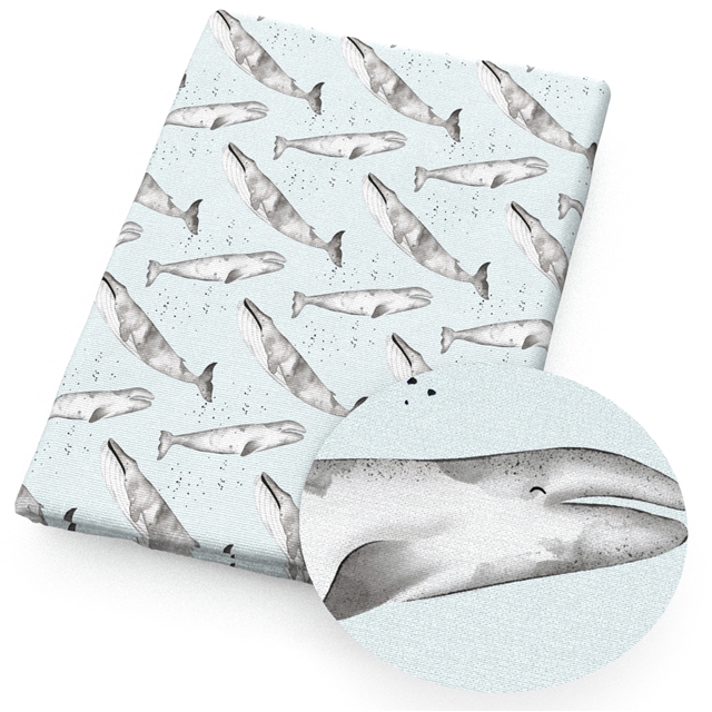 polyester cotton seagull whale lighthouse series polyester cotton fabric set (8 pcs/set)
