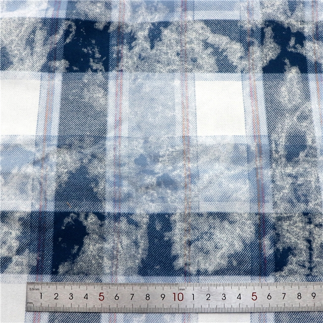 100% cotton cotton tie dye brushed plaid fabric