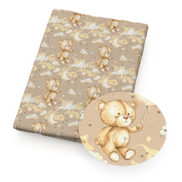 polyester cotton geometric bear series polyester cotton fabric set (6 pcs/set)