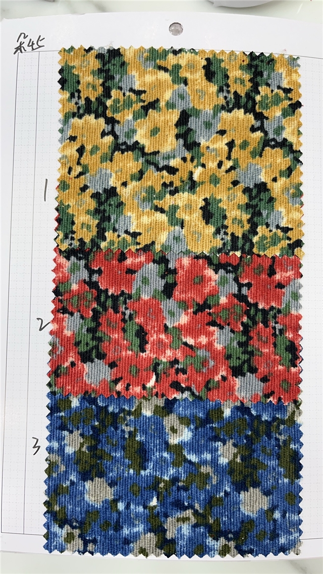 flower print corduroy fabric