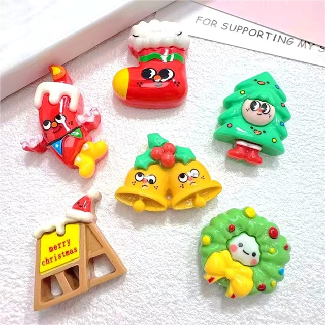 resin cartoon christmas tree 3d resin accessories