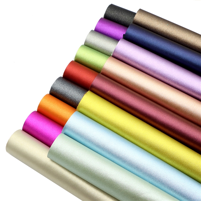 synthetic leather plain pearlescent faux leather