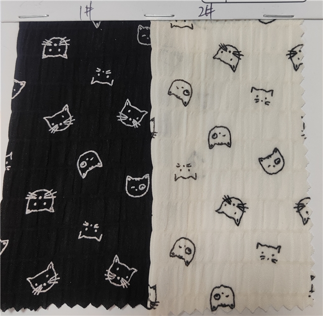 wrinkled watermark cat head chiffon fabric
