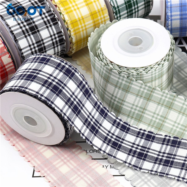 wavy checkered yarn ribbon
