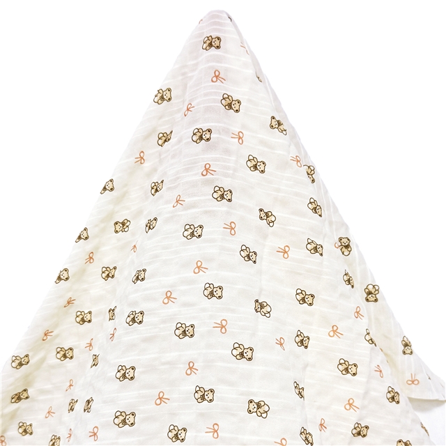 bear bow chiffon fabric