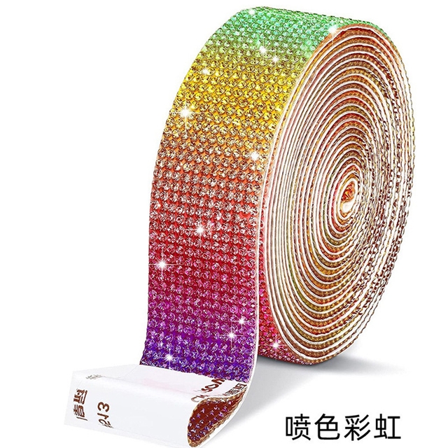 self adhesive rhinestone ribbon strips