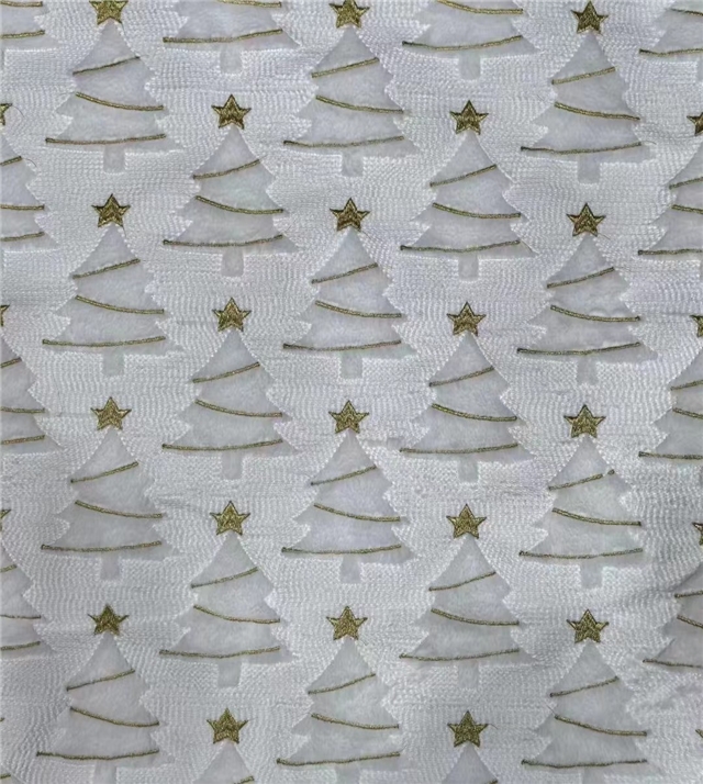 embroidered stars christmas tree velvet fabric